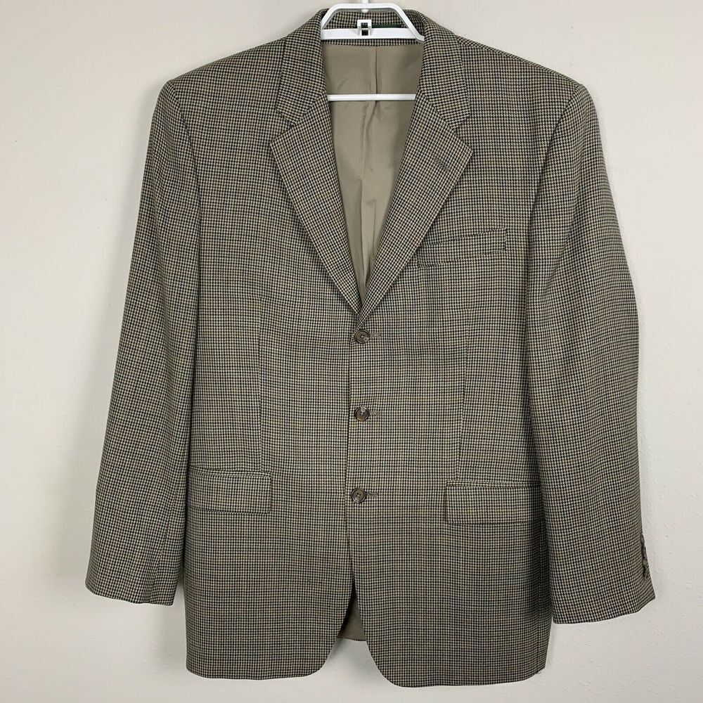 Lauren‎ Ralph Lauren Wool Houndstooth Size 42L Blazer Sports Coat Jacket